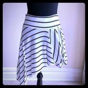 Black and White Hi/Low Flirt Skirt